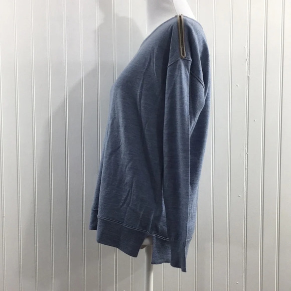 J.‎ Crew Gray Merino Wool Shoulder Zip Sweater Womens XS Pullover - Picture 4 of 11